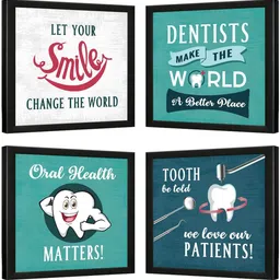 imgmc Dentist Quotes wall Frame - Wall - Inspirational Posters Framed - (28 cm x 28 cm ) x 4– Set of 4 -Multicolor Paper Print-picture-18