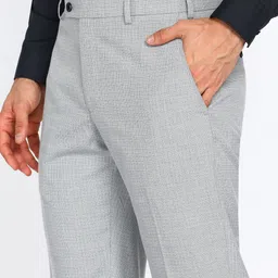 park avenue Men Regular Fit Grey Polyester Trousers image 5