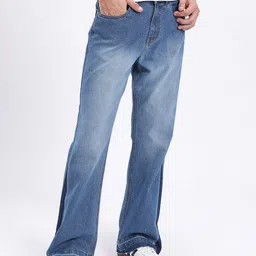 glitchez Men Loose Fit Mid Rise Blue Jeans image 2