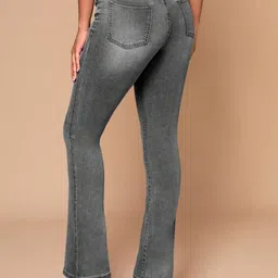 Kotty Women Jean Flared High-Rise Low Distress Heavy Fade Cotton Stretchable Jeans image 3