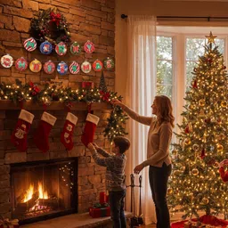 the decor queen Merry Christmas Ball design Decoration Banner for Home, Office, Party & Events Banner image 4