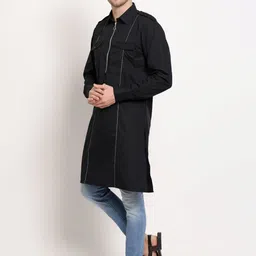 MIDAV Striped Thread Work Pathani Cotton Kurta image 5