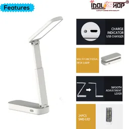 idoleshop 24 SMD Foldable Rechargeable Folding Led Reading With Usb Charging Study Lamp image 2