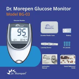 dr. morepen BG-03 GlucoOne Blood Glucose Monitor Glucometer with 50 Strips Glucometer image 2