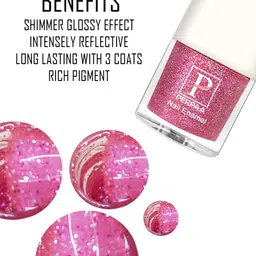 PERPAA Set Of 6 Glitter Light Flashing Sparkly Gel Nail Polish - 5ml Each image 2