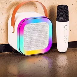 zdea Karaoke Mic RGB Light, HD Sound K12 (PORTABLE BLUETOOTH SPEAKER) G-429 10 W Bluetooth Speaker image 1