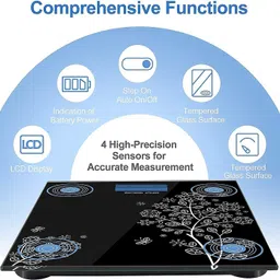 TAXARK Heavy Thick Tempered Glass LCD Display weight machine, weight scale, weighing scale, weighing machine, weight loss machine, digital weight scale, digital weighing scale, digital weight machine, digital weight loss machine, weight machine for human body weight Weighing Scale image 4