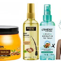 sheny colors HAIR CARE COMBO ONLY FOR GIRLS & WOMEN S HAIR SERUM ,ARGON HAIR MASK SPA CREAM FOR SMOOTH SHINE HAIR-picture-11