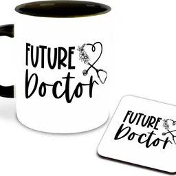 whats your kick Future Doctor Inspired Printed Designer Black Inner Color Ceramic Coffee With Coaster (Future Doctor, Gift for Future Doctor, Birthday Gift, Best Gift) Multi- 1 Ceramic Coffee Mug-picture-15