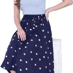 manat diva Women Printed A-line Blue, Maroon Skirt image 5