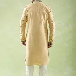 Arihant Rai Sinha Men Floral Embroidered Regular Chanderi Silk Kurta with Churidar image 4