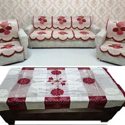 easttardomm Cotton Floral 3+1+1 Seater Sofa Cover-picture-11
