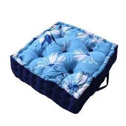 Kuber Industries Floral Printed Square Microfiber Cotton Chair Pad image 3