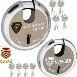 s-guard Shutter Locks for Door,Office,Truck, Gate,77MM-65MM Heavy Duty Combo of 2 Lock Padlock-picture-11