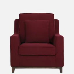 woodsworth from pepperfry Diego Fabric 1 Seater Sofa In Garnet Red Colour image 5