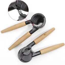 sivayaa Inshell Walnut Cracker | Dry Fruit Nut Opener Clamp with Wooden Handle Kitchen Tool Set image 3