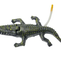 Air Operated Aquarium Decorative Crocodile Toy With Bubble/Oxygen Generator Laterite Unplanted Substrate-image-0