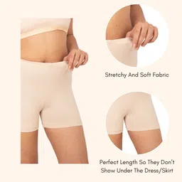 adira Pack of 2 Solid Women Beige Night Shorts image 3