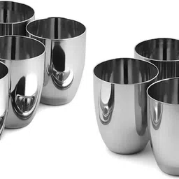 ym stainless steel (Pack of 12) Premium Polished Glass Set Water/Juice Glass-picture-12
