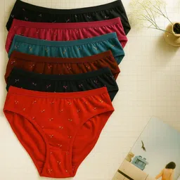 Pack of 6 Women Hipster Multicolor Panty-image-0