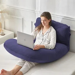 jaipurlinen "Enjoy full-body comfort and support for a more peaceful pregnancy journey." Microfibre Solid Pregnancy Pillow Pack of 1 image 2