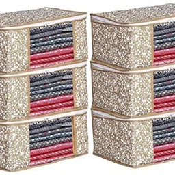CHAMPARAN Non-Woven Fabric Saree Cover Clothes Organiser & Transparent Window storage box Cotton Laundry Bag-image-68