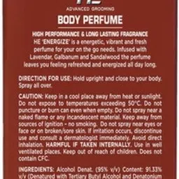 he Energize Perfume Grap Advance Grooming Body Spray - For Men image 2