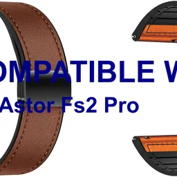 ACM WSM28P22BROR3839 Pack of 2 Watch Strap Leather Magnetic Silicone 22mm for Fastrack Astor Fs2 Pro Smartwatch (Brown/Orange) Smart Watch Strap-picture-14