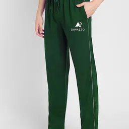 diwazzo Men Striped Dark Green Track Pants image 3