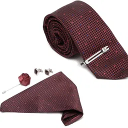 MUTAQINOTI Silk Cufflink & Tie Pin Set image 2