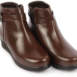 fausto High Ankle Winter Walking Broad Feet Side Zipper Closure Casual Buckle Boots For Women-picture-11