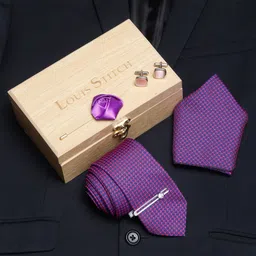 LOUIS STITCH Silk Cufflink & Tie Pin Set image 1