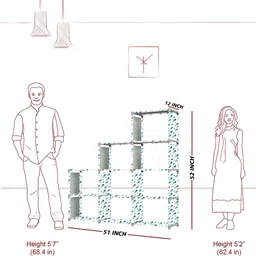 sb07 9 Layer Multipurpose Portable l SpaceSaving Cloth/Shoe/Books Shelf Home & Office Metal Open Book Shelf image 5