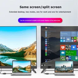 RuhZa USB to Dual HDMI Adapter, USB 3.0 to Dual HDMI Converter 2K Video Audio Multi Monitor Support Windows/Mac OS/Chrome OS,etc USB Hub image 4