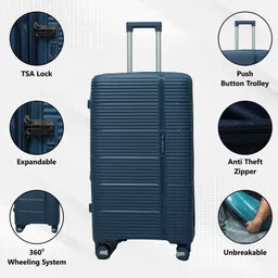 track Small Cabin Suitcase (55 inch) 8 Wheels - skyline - Blue image 3