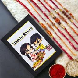 capio art Designer CA_RAKHI 4*7 FRAMESS Mauli Thread, Mauli Thread, Kundan Rakhi, Chawal Roli Pack, Photo Frame Set-picture-23