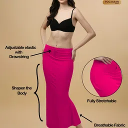 Laptraded Fishcut Saree Shapewear Dark Pink Lycra Bland Petticoat Lycra Blend Petticoat image 1