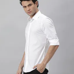 fubar Men Slim Fit Solid Spread Collar Formal Shirt image 3