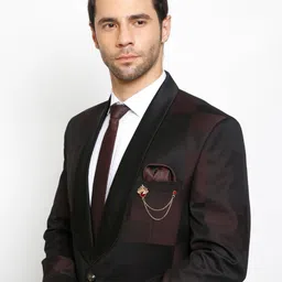 Hashburys Men Gold-Toned & Maroon Stone Studded Chain Brooch image 4