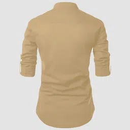 fashion marts Men Solid Cotton Blend Straight Kurta image 2