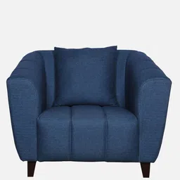 casacraft from pepperfry Mia Fabric 1 Seater Sofa In Blue Colour image 5