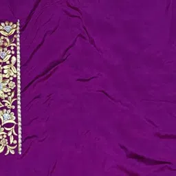 the white rabbit Unstitched Art Silk Blouse Material Embroidered image 5