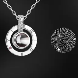 rkb sales 100 Languages I Love You Necklace/Pendant for Women and Girl Silver Crystal Silver Pendant-picture-12