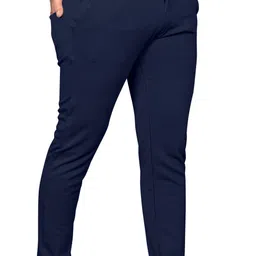 shreyannk Men Slim Fit Blue Lycra Blend Trousers-picture-33