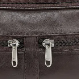 K London Unisex Brown Leather Waist Pouch image 5