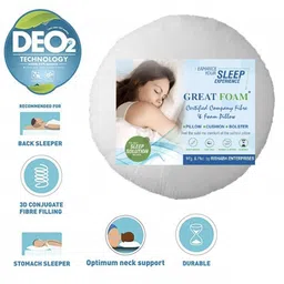 great foam FIBRE ROUND CUSHION Microfibre Solid Cushion Pack of 5 image 2