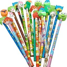 citrine Cartoon Design Pencil With Replaceable Eraser On Top 2 In 1 For Kids and Gift Pencil-picture-10