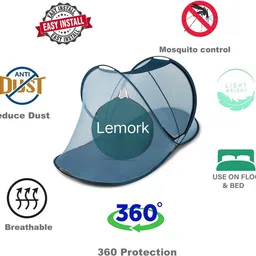 lemork Polyester Adults Washable Foldable For Single Bed With Base Mosquito Net image 4