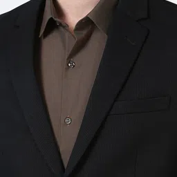 peter england Men Solid Single Breasted Formal Blazer image 5