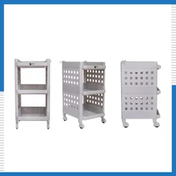 tnt Fizzy 4 Tier Multi-Purpose Plastic Storage Organizer Rack for with Wheels-GREY Plastic Kitchen Trolley image 5